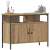 Image de vidaXL Meuble sous-Vasque de Salle de Bain avec Porte chêne Artisanal, Rangement spacieux, Meuble-lavabo Mural, Design rectangulaire, Chic Moderne, étagères déco, Gain de Place.