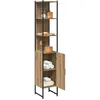 Image de vidaXL Cabinet de Salle de Bain chêne Artisanal 33 x 33 x 185,5 cm, Solutions de Rangement pour salles de Bains, étagères murales rectangulaires, Design Moderne pour Une Salle ordonnée