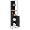 Image de vidaXL Cabinet de Salle de Bain Chêne Noir 33 x 33 x 185,5 cm, Solutions de Rangement pour salles de Bains, étagères murales rectangulaires, Design Moderne pour Une Salle ordonnée