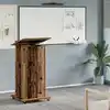 Image de vidaXL Podium avec roue Bois ancien 55 x 55 x 107 cm Bois d'ingénierie