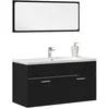 Image de vidaXL Ensemble de mobilier de Salle de Bain 2 pcs Chêne Noir, Ensemble de Meubles Modernes pour Salle de Bain, rectangulaire, Durable, organisé, Parfait pour Les vanités contemporaines