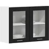 Image de vidaXL Armoire Suspendue avec étagère Lyon Chêne Noir 80 x 31 x 60 cm, Rangement spacieux, Meubles de Cuisine Modernes, Utilitaires durables, Design rectangulaire, pour s'organiser chez soi
