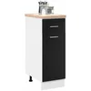 Image de vidaXL Armoire Suspendue avec tiroir Chêne Noir 30 x 46 x 81,5 cm, Armoire de Cuisine Moderne, Design rectangulaire, Grand Espace de Rangement, matériaux résistants, Style Contemporain