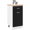 Image de vidaXL Tiroir de Bas du Cabinet - Chêne Noir, 40x46x81.5 cm, Fabriqué en Bois d'ingénierie