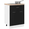 Image de vidaXL Armoire Suspendue avec tiroir Chêne Noir 60 x 46 x 81,5 cm, Armoire de Cuisine Moderne, Design rectangulaire, Grand Espace de Rangement, matériaux résistants, Style Contemporain