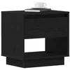 Image de vidaXL Table de Nuit avec tiroir 2 pcs Chêne Noir 45 x 34 x 44 cm, Table de Chevet en Bois, Style Rustique, Rangement Compact, Support Polyvalent pour Chambres