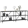 Image de vidaXL Table Console Chêne Noir 200 x 30 x 75 cm Bois d'ingénierie, Table Console Spacieuse, Design Élégant pour l'Entrée, Meuble Durable pour Salon et Couloir Moderne