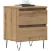Image de vidaXL Cabinet de Chevet avec tiroir chêne Artisanal 40 x 35 x 50 cm, Table de Nuit rectangulaire Pratique, Rangement Robuste, Surface Gain de Place et Accessoire pour la Chambre