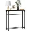 Image de vidaXL Table Console avec étagère Chêne Noir 75 x 19,5 x 75 cm, Table Console de Salon, Meuble rectangulaire Industriel, Accent Moderne, Rangement Gain de Place
