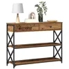 Image de vidaXL Table Console avec tiroir Bois Ancien 100 x 28 x 75 cm, Table Console Industrielle, Unité de Rangement Durable, Design Rectangulaire, Bois Ingénieré, Cadre Acier, Accent Pratique