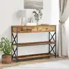 Image de vidaXL Table Console avec tiroir Bois ancien 100 x 28 x 75 cm