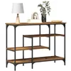 Image de vidaXL Table Console avec étagère Bois Ancien 100 x 35 x 75 cm, Table Console Rectangulaire Moderne, Solution de Rangement, pour Salon, Entrée, Hall, Design Compact et Urbain