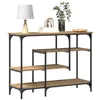 Image de vidaXL Table Console avec étagère chêne Artisanal 100 x 35 x 75 cm, Table Console pour Salon, Design Industriel, Rangement stylé, mobilier Moderne, Gain de Place