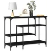 Image de vidaXL Table Console avec étagère Chêne Noir 100 x 35 x 75 cm, Table Console Rectangulaire Moderne, Solution de Rangement, pour Salon, Entrée, Hall, Design Compact et Urbain