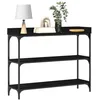 Image de vidaXL Table Console avec étagère Chêne Noir 100 x 30 x 80 cm, Table Console Rectangulaire Chic, Design Indus'Résistant, Mobilier Moderne pour Salon, Rangement et Décor