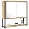 Image de vidaXL Miroir de Salle de Bain avec étagère Beige 60 x 16 x 60 cm, Miroir Mural rectangulaire Moderne, Essentiel pour la Salle de Bain, Verre Robuste pour se coiffer, déco Pratique, Reflets clairs