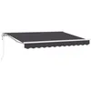 Image de vidaXL Auvent Rétractable Anthracite 250 x 200 cm Polyester et métal, Abri d'extérieur Ajustable, auvent rétractable Moderne, Voile Solaire résistante aux intempéries pour Jardin