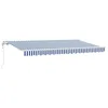 Image de vidaXL Auvent Rétractable Bleu 350 x 200 cm Tissu, Jardin et terrasse, Store rétractable rectangulaire, Protection Solaire extérieure, Couverture résistante aux intempéries, auvent Tendance