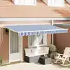 Image de vidaXL Auvent Rétractable Bleu 350 x 200 cm tissu