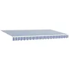 Image de vidaXL Auvent Rétractable Rayé Bleu 350 x 200 cm Tissu, Auvent Rectangulaire Modèle, Pare-Soleil Rétro, Parfait pour Votre Jardin Cet Été
