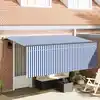 Image de vidaXL Auvent Rétractable Rayé Bleu 350 x 200 cm tissu