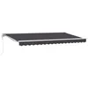 Image de vidaXL Auvent Rétractable Anthracite 350 x 200 cm Polyester et métal, Abri d'extérieur Ajustable, auvent rétractable Moderne, Voile Solaire résistante aux intempéries pour Jardin
