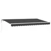 Image de vidaXL Store rétractable Anthracite et Blanc 3,5 x 2 m en Tissu Polyester résistant aux UV et à l'eau, avec accoudoirs réglables, à Fixer au Mur, Cadre en alu thermolaqué, Protection Solaire pour Ton