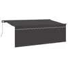 Image de vidaXL Auvent Rétractable Anthracite 350 x 200 cm, Auvent de Jardin et de terrasse, matériaux Modernes résistants aux UV, Ombre rétractable Durable pour la Protection Solaire