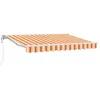 Image de vidaXL Auvent Rétractable Multicolore 350 x 200 cm Polyester et métal, Abri d'extérieur Ajustable, auvent rétractable Moderne, Voile Solaire résistante aux intempéries pour Jardin