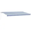 Image de vidaXL Auvent Rétractable Bleu 400 x 200 cm Tissu, Jardin et terrasse, Store rétractable rectangulaire, Protection Solaire extérieure, Couverture résistante aux intempéries, auvent Tendance