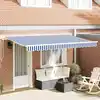 Image de vidaXL Auvent Rétractable Bleu 400 x 200 cm tissu