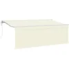 Image de vidaXL Auvent Rétractable Crème 400 x 200 cm Polyester et Aluminium, Jardin et Terrasse, Ombrelle Stylée, Auvent Moderne, Tente Résistante, Pare-Soleil Rétractable, Matériau Anti-UV