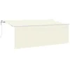 Image de vidaXL Auvent Rétractable Crème 400 x 200 cm Polyester et Aluminium, Auvent Moderne pour Jardin et terrasse, résistant aux UV, Ombre réglable, télécommande, Solution extérieure stylée