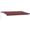 Image de vidaXL Auvent Rétractable Bordeaux 400 x 200 cm Tissu, Auvent rectangulaire Moderne, rétractable, pour Jardin et terrasse, abri résistant aux intempéries