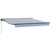 Image de vidaXL Auvent Rétractable Bleu et Blanc 300 x 250 cm, Abri d'extérieur Ajustable, auvent rétractable Moderne, Voile Solaire résistante aux intempéries pour Jardin