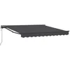 Image de vidaXL Auvent Rétractable Anthracite 300 x 250 cm Polyester et métal, Abri d'extérieur Ajustable, auvent rétractable Moderne, Voile Solaire résistante aux intempéries pour Jardin