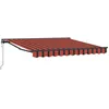 Image de vidaXL Auvent Rétractable Orange et Noir 300 x 250 cm, Abri d'extérieur Ajustable, auvent rétractable Moderne, Voile Solaire résistante aux intempéries pour Jardin