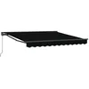 Image de vidaXL Auvent Rétractable Noir 300 x 250 cm Polyester et métal, Abri d'extérieur Ajustable, auvent rétractable Moderne, Voile Solaire résistante aux intempéries pour Jardin