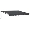 Image de vidaXL Auvent Rétractable Anthracite 350x250 cm Tissu, Auvent rétractable Contemporain, matériaux résistants à l'eau, Protection UV, Solution de canopée extérieure