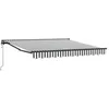 Image de vidaXL Auvent Rétractable Anthracite et Blanc 350 x 250 cm, Abri d'extérieur Ajustable, auvent rétractable Moderne, Voile Solaire résistante aux intempéries pour Jardin