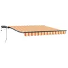 Image de vidaXL Auvent Rétractable Jaune et Orange 350 x 250 cm Tissu, Auvent rectangulaire rétractable Moderne, Ombre extérieure pour Jardin et terrasse, Protection Solaire Flexible