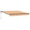 Image de vidaXL Auvent Rétractable Jaune et Orange 350 x 250 cm, Auvent rétractable Moderne et Ajustable pour Jardin et terrasse, Protection UV, résistant aux intempéries, élégant