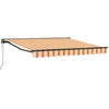 Image de vidaXL Auvent Rétractable Multicolore 350 x 250 cm Polyester et métal, Abri d'extérieur Ajustable, auvent rétractable Moderne, Voile Solaire résistante aux intempéries pour Jardin
