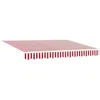 Image de vidaXL Auvent Rétractable Rouge et Blanc 350 x 250 cm Tissu, Auvent rectangulaire rétractable Moderne, Ombre extérieure pour Jardin et terrasse, Protection Solaire Flexible