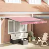 Image de vidaXL Auvent Rétractable Rouge et blanc 350 x 250 cm tissu
