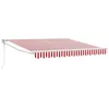 Image de vidaXL Auvent Rétractable Rouge et Blanc 350 x 250 cm, Auvents réglables, résistants aux UV, Solutions Modernes d'ombre pour Jardin et terrasse