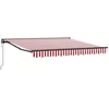 Image de vidaXL Auvent Rétractable Rouge et Blanc 350 x 250 cm, Abri d'extérieur Ajustable, auvent rétractable Moderne, Voile Solaire résistante aux intempéries pour Jardin