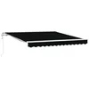 Image de vidaXL Auvent Rétractable Noir 350 x 250 cm Tissu et Acier, Contemporain, Matériaux résistants aux UV, Store résistant à l'eau, Rétractable, Couverture de Patio, Store motorisé, Solution d'ombre