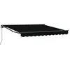Image de vidaXL Auvent Rétractable Noir 350 x 250 cm Polyester et métal, Abri d'extérieur Ajustable, auvent rétractable Moderne, Voile Solaire résistante aux intempéries pour Jardin