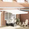 Image de vidaXL Auvent Rétractable Blanc 350 x 250 cm Tissu et acier